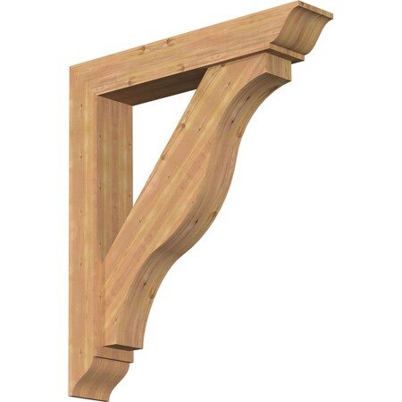 Ekena Millwork Funston Traditional Smooth Bracket w/ Offset Brace, Western Red Cedar, 7 1/2"W x 42"D x 48"H BKT0806X42X48FST01SWR
